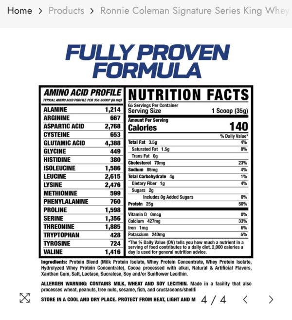 RC King Whey (4 lbs) - Image 3